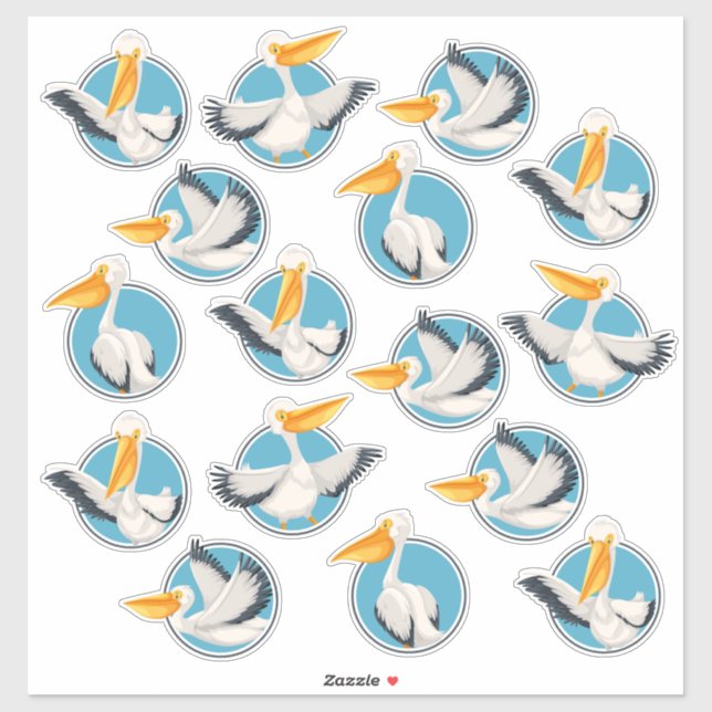 Sticker Pelicans lunaires dans les hublots (Feuille)