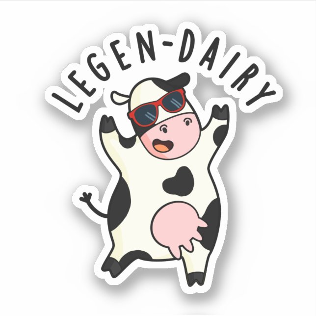 Sticker Peluche de vache drôle de laiterie (Devant)