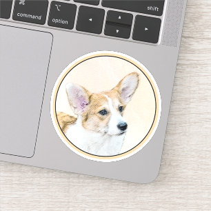 Sticker Pembroke Welsh Corgi Peinture - Art Chien original