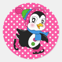 Sticker/Penguin and Polka Dots