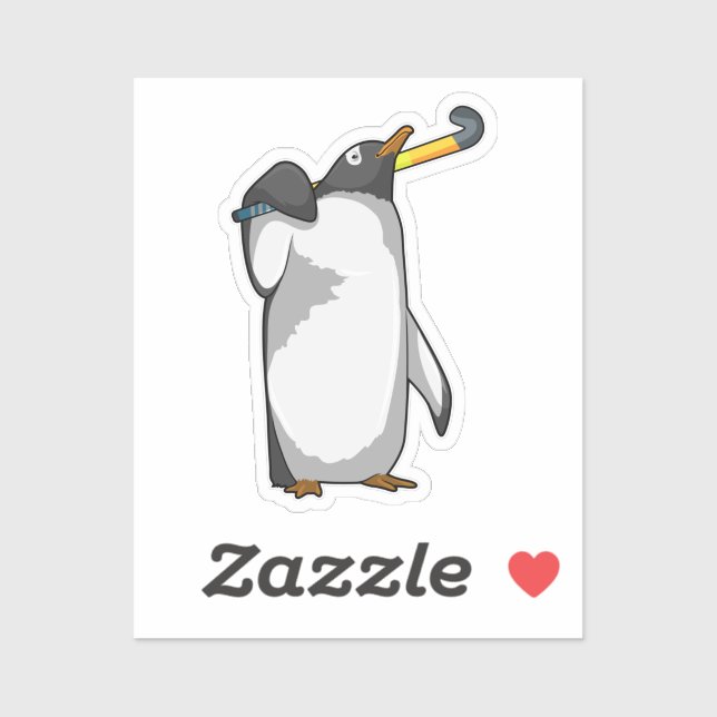 Sticker Penguin at Hockey with Hockey stick (Feuille)