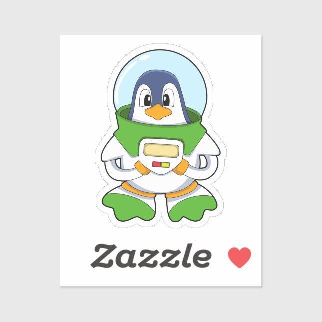 Sticker Penguin en astronaute costume (Feuille)