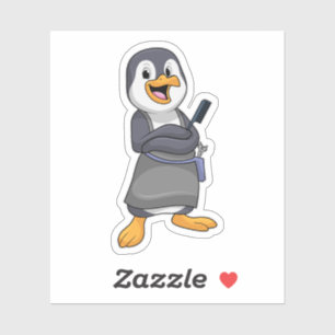 Sticker Penguin en coiffure avec peigne