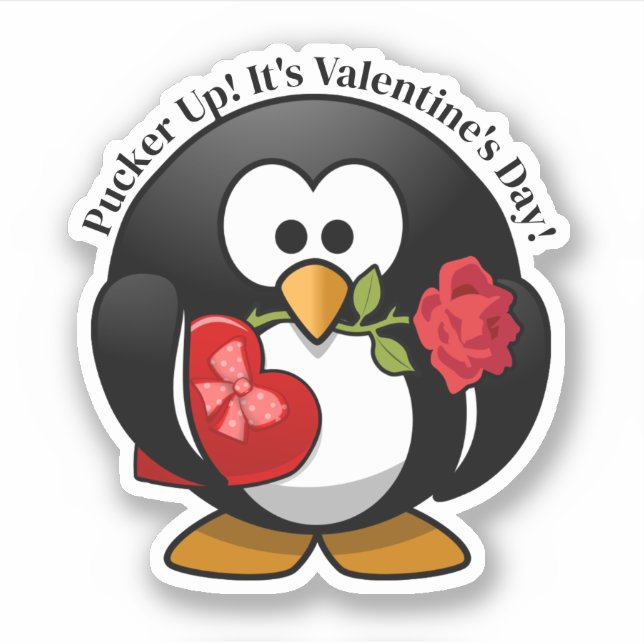 Sticker Penguin Gifts For Valentine's Day (Devant)
