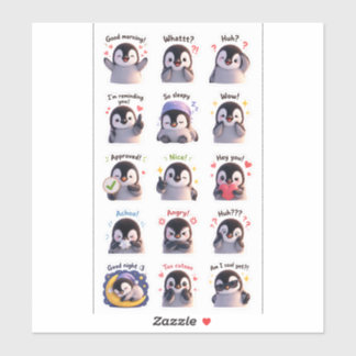 Sticker Penguin Moodies – Pack d'autocollants d'expression