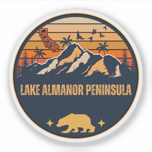 Sticker Péninsule du lac Almanor, Californie (Devant)