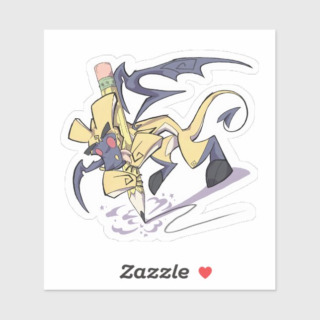 Sticker PenLight l'autocollant en vinyle du dragon crayon (Feuille)