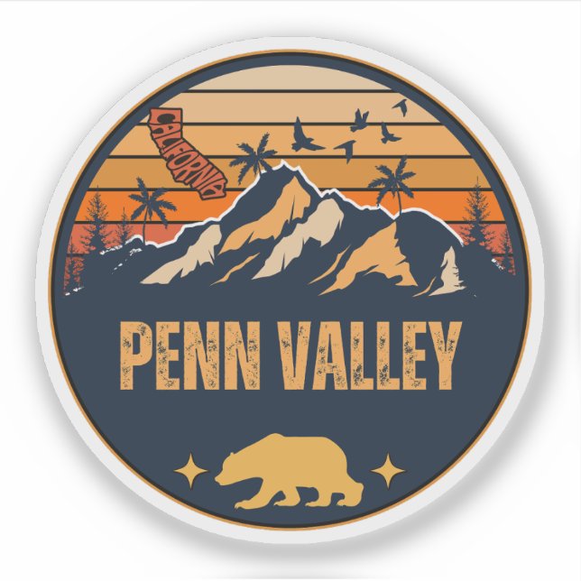 Sticker Penn Valley, Californie (Devant)