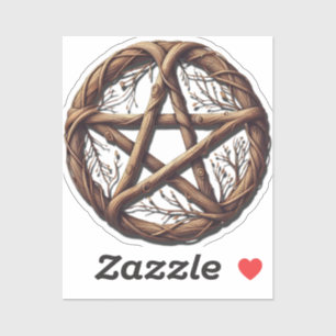 Sticker Pentacle de brindille de bois Mariage wiccan