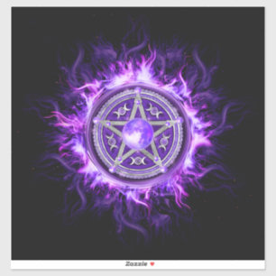 Sticker Pentagramme mauve-lune