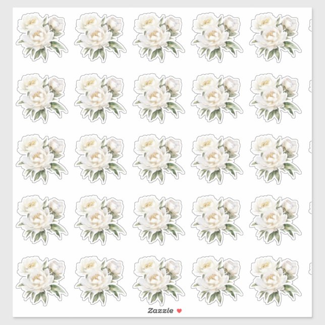 Sticker Peonies blanches (Feuille)