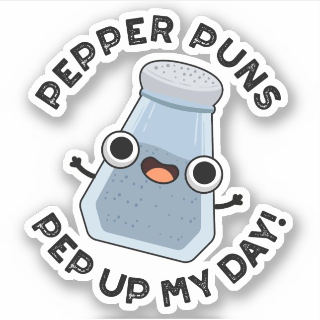 Sticker Pepper Puns Pep Up My Day Funky Food Pun (Devant)