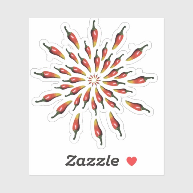 Sticker Peppers Hot Mandala (Feuille)