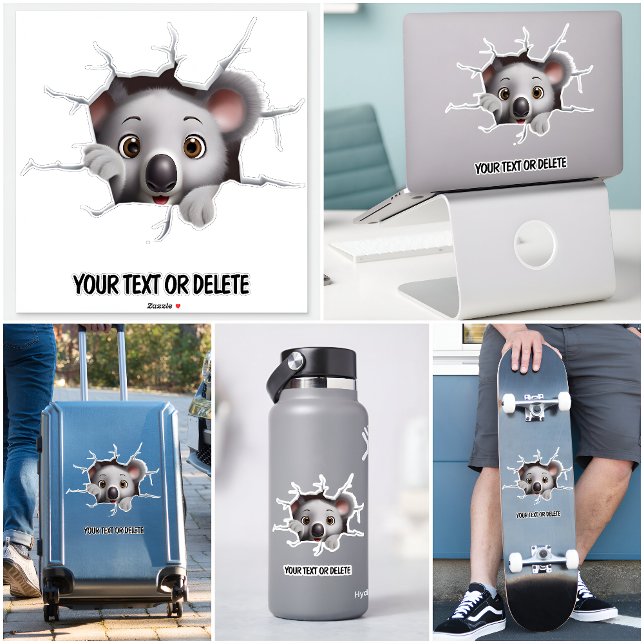 Sticker Percée de nouveauté trou regardant ours koala mign (Créateur téléchargé)