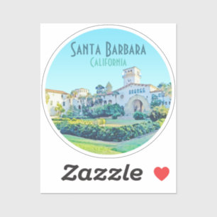 Sticker Père Noël Barbara California Courthouse Watercolor