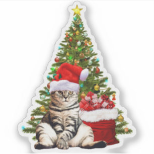 Sticker Père Noël Cat