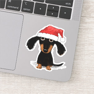 Sticker Père Noël Dachshund   Doxie Clause Noël