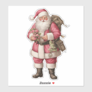 Sticker Père Noël d'aquarelle vintage