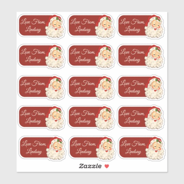 Sticker Père Noël de Noël personnalisée (Feuille)