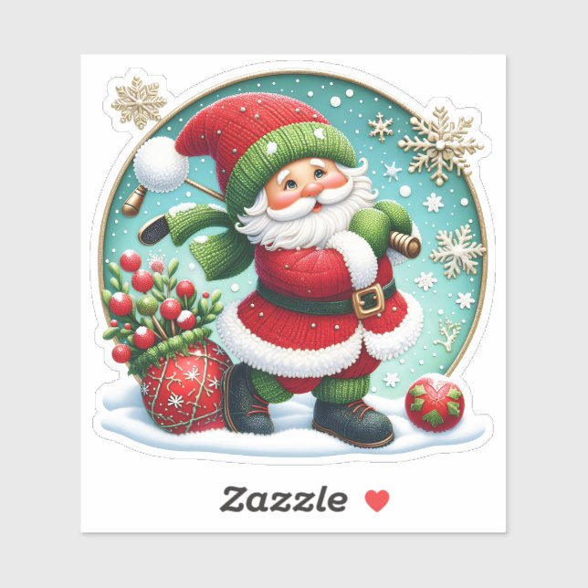 Sticker Père Noël fête Noël au pays des merveilles (Feuille)