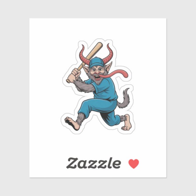 Sticker Père Noël Jouant Au Baseball Joueur De Baseball De (Feuille)