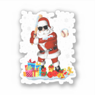 Sticker Père Noël Jouer Cool de baseball Noël Père Noël Ba