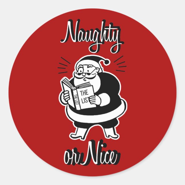 Sticker père Noël List Naughty ou Nice Christmas R (Devant)