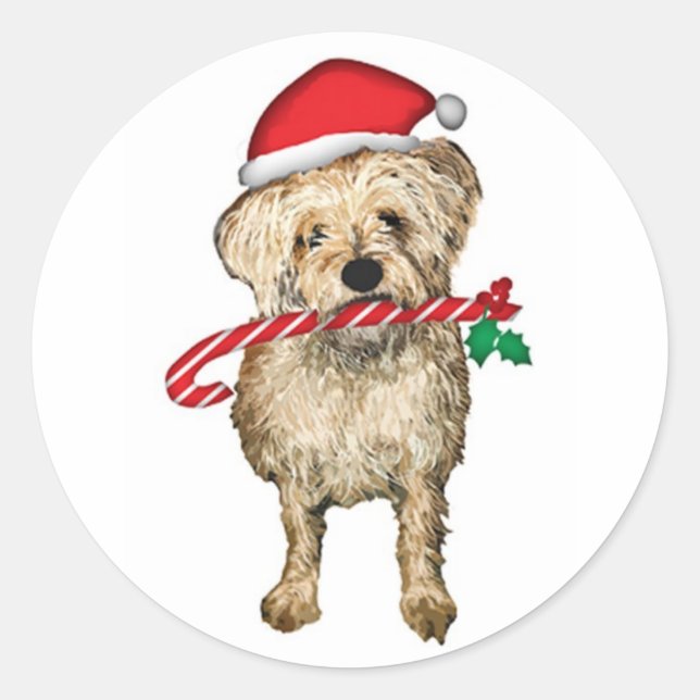Sticker Père Noël pour oreilles mignonnes Terrier (Devant)