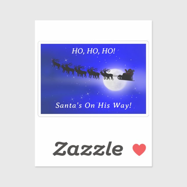 Sticker Père Noël Sleigh Ride Christmas (Feuille)