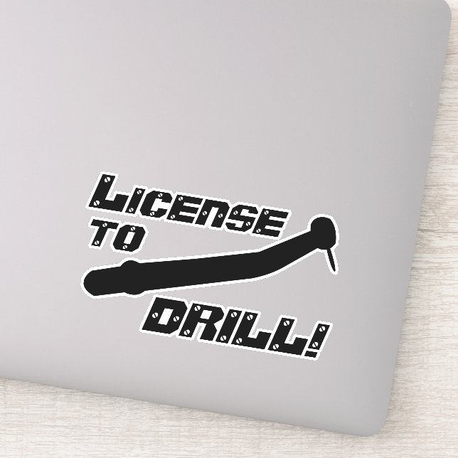 Sticker Permis de forer Funny Dentist Dental Surgeon (Détail)