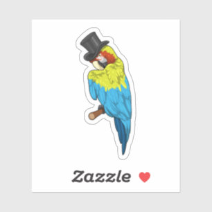 Sticker Perroquet avec cylindre