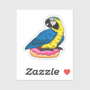 Sticker Perroquet avec Donut
