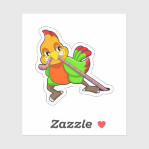 Sticker Perroquet avec ver
