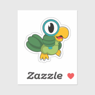 Sticker Perroquet avec verre de nivellement