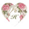 Sticker Personalized Antique Rose Hearts Monogram