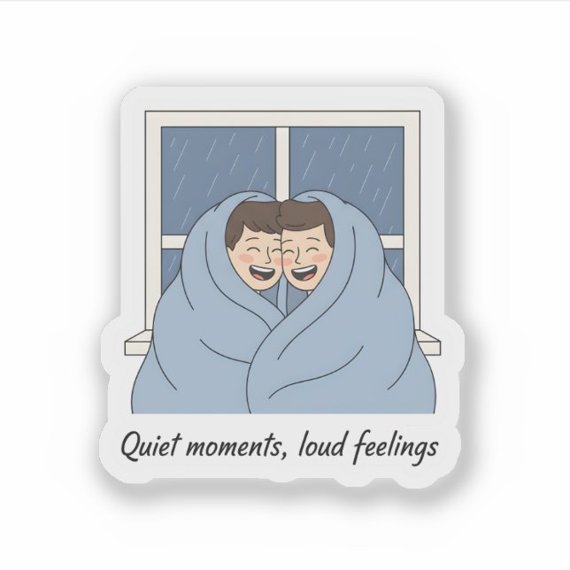 Sticker Personalized Cozy Couple & Cat Gifts (Devant)