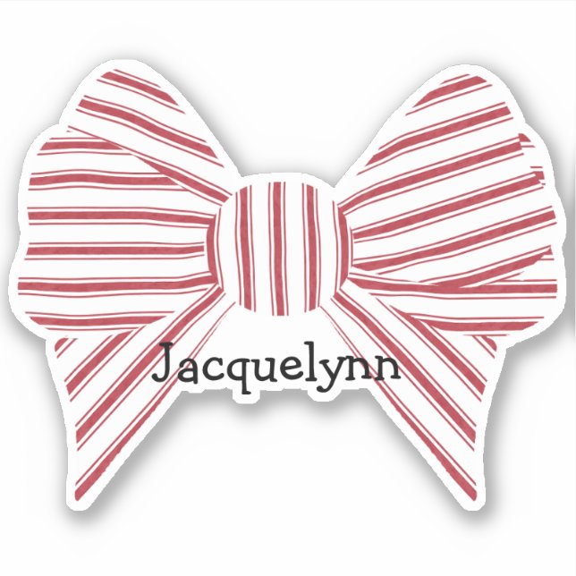 Sticker Personalized Red Christmas Bow (Devant)