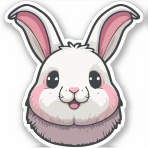 Sticker Personnage de dessin animé lapin mignon