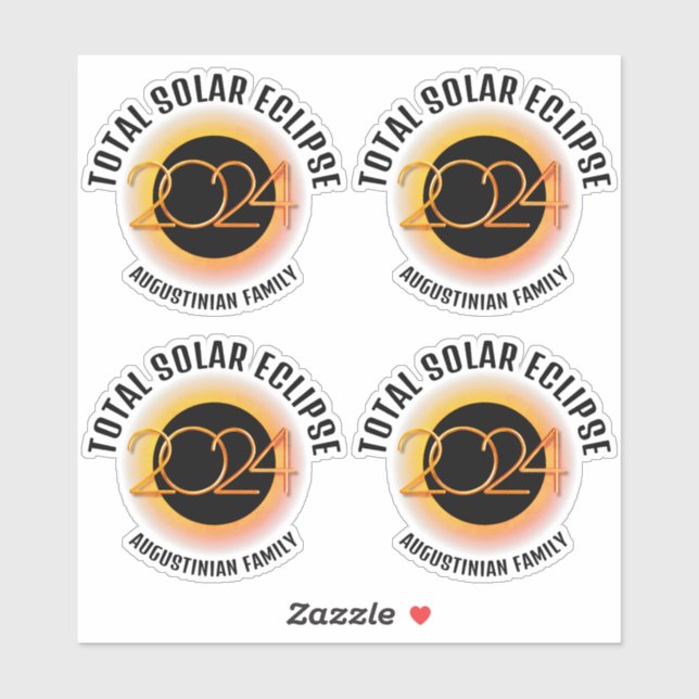 Sticker Personnalisable 2024 TOTAL SOLAR ECLIPSE Famille (Feuille)