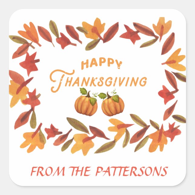 Sticker PERSONNALISÉ bon thanksgiving (Devant)