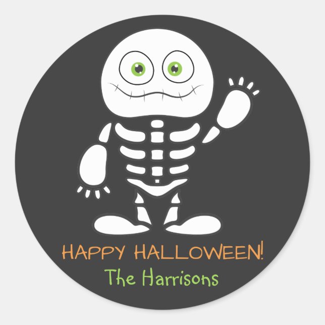 Sticker personnalisé Cute Little Skeleton (Devant)