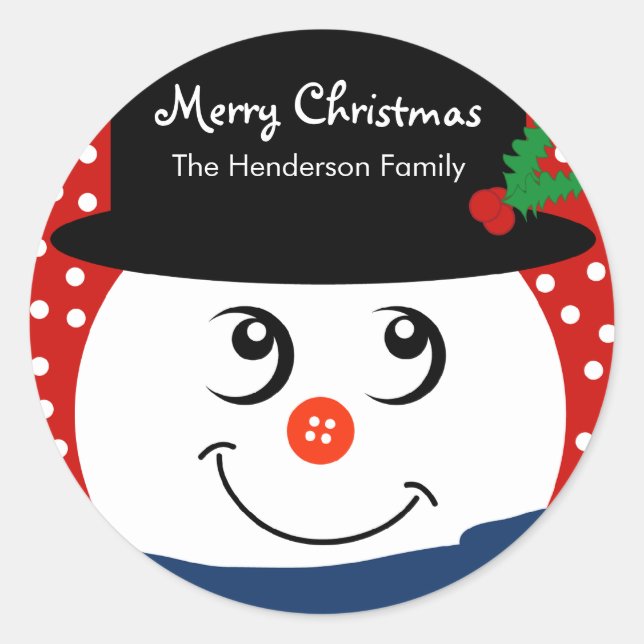 Sticker personnalisé de Noël - Snowman (Devant)