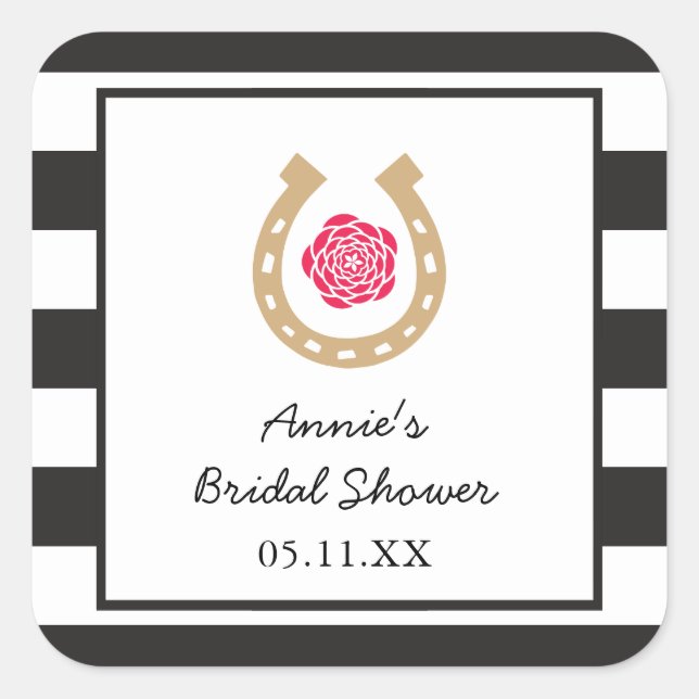 Sticker personnalisé Derby Horseshoe Fête des mari (Devant)