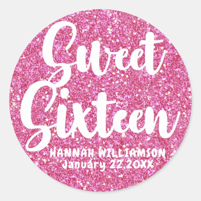 Sticker personnalisé en Sweet sixteen de Parties s (Devant)