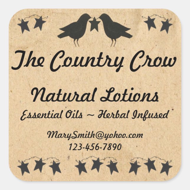 Sticker Personnalisé Étoiles Et Crows (Devant)