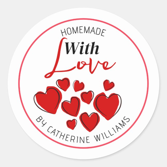 Sticker Personnalisé Fait Avec Amour (Devant)