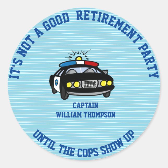 Sticker personnalisé pour la retraite des flics (Devant)