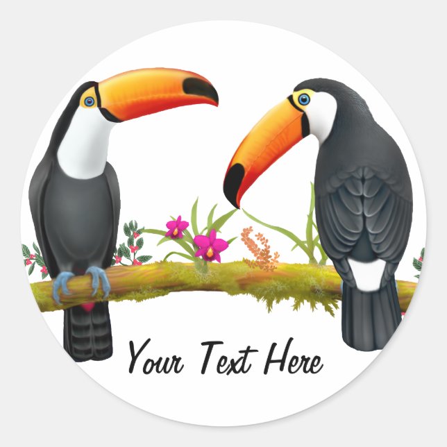Sticker personnalisé pour les Toucans tropicaux (Devant)
