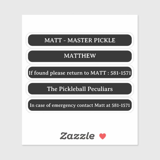Sticker Personnalisé Pour Pickleball Paddle Edge (Feuille)