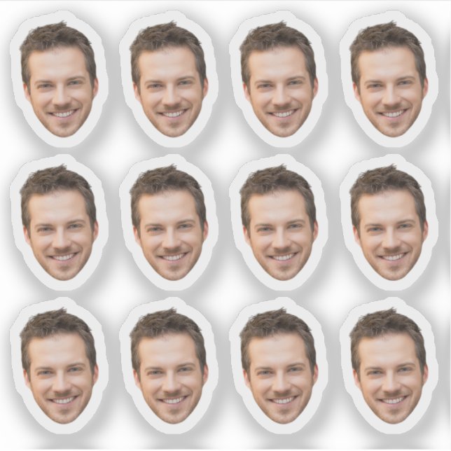 Sticker Personnalisé Visage 30 40e fête d'anniversaire Fav (Devant)